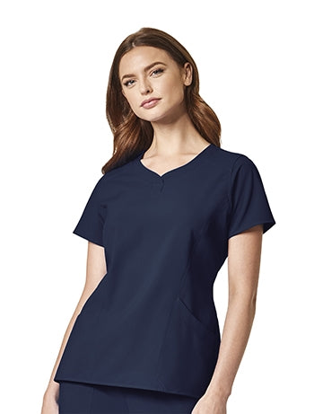 WonderWink - Ladies Navy WW INDY 4.0 Notch Neck Scrub Top. 1608