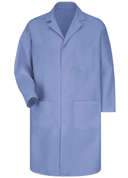 Front view of Red Kap Men's Light Blue Lab Coat.