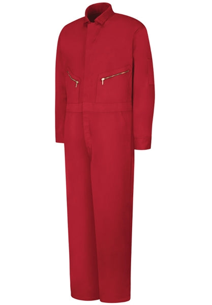 Red Kap - Men's Zip-Front Red Cotton Coverall. CC18RD