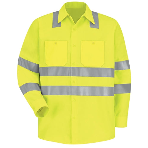 Red Kap - Long-Sleeve Hi-Visibility Work Shirt Class 3 Level 2. SS14AB