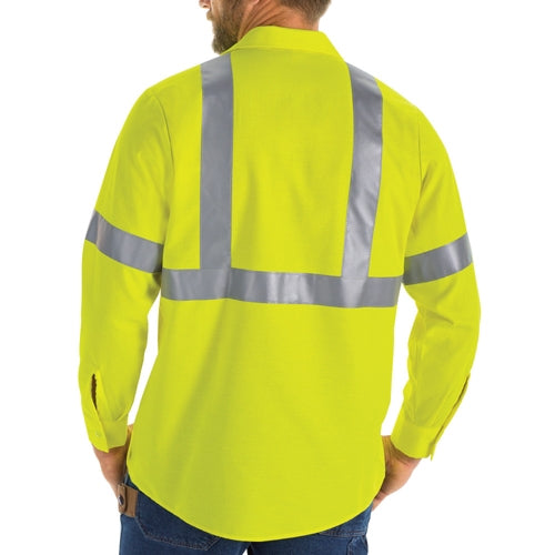 Red Kap - Long-Sleeve Hi-Visibility Ripstop Work Shirt Class 2 Level 2. SY14HV