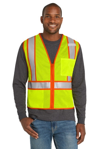 CornerStone -ANSI 107 Class 2 Mesh Zippered Two-Tone Vest. CSV103
