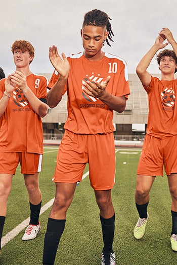 Men on a soccer team wearing Sport-Tek Competitor™ United 7" Short.