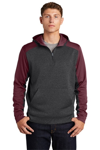Sport-Tek - Tech Fleece Colorblock 1/4-Zip Hooded Sweatshirt. ST249
