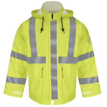 Bulwark - Hi-Visibility Flame-Resistant Rain Jacket. JXN4