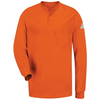 Bulwark - Men's Long-Sleeve Flame-Resistant Tagless Henley Shirt. SEL2