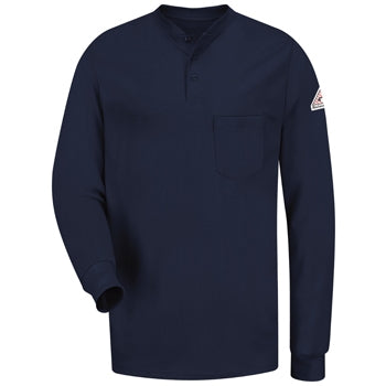 Bulwark - Men's Long-Sleeve Flame-Resistant Tagless Henley Shirt. SEL2