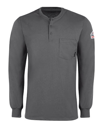 Bulwark - Men's Long-Sleeve Flame-Resistant Tagless Henley Shirt. SEL2