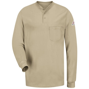 Bulwark - Men's Long-Sleeve Flame-Resistant Tagless Henley Shirt. SEL2