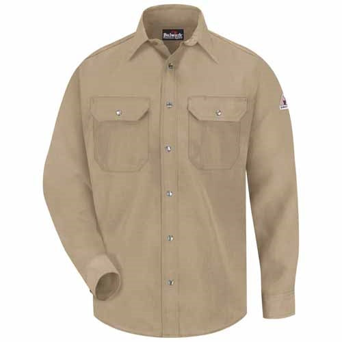 Bulwark - Flame-Resistant 4.5 oz Snap-Front Uniform Shirt. SNS2
