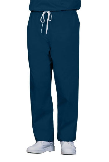 A photo of Fashion Seal Unisex Navy FB Rev DCord Scrub Pant.