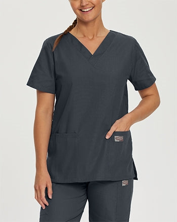 A photo of Landau Scrub Zone Women's V-Neck Scrub Top.