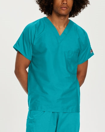 A photo of Scrub Zone Unisex Tuckable V-Neck Scrub Top.