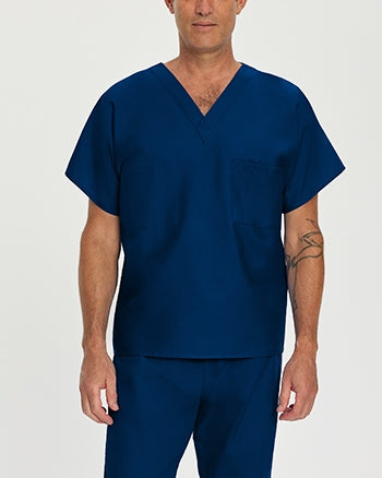 Landau - Essentials Unisex Tuckable V-Neck Scrub Top. 7502