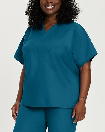 Landau - Essentials Unisex Tuckable V-Neck Scrub Top. 7502