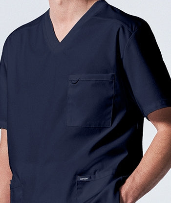 Landau - ProFlex Men's 4-Pocket V-Neck Scrub Top. LT109