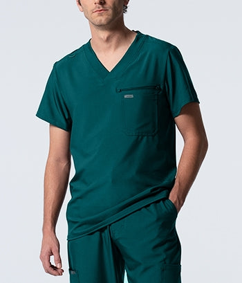Landau - Forward Men's 2-Pocket V-Neck Scrub Top. LT111