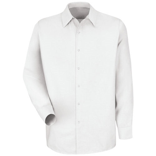Red Kap - Men's White Long-Sleeve Specialized No Pocket Shirt. SP16WH