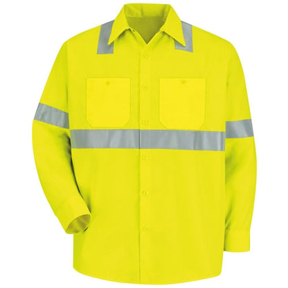 Red Kap - Long-Sleeve Hi-Visibility Work Shirt Class 2 Level 2. SS14HV