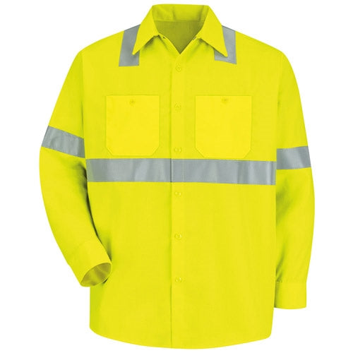 Red Kap - Long-Sleeve Hi-Visibility Work Shirt Class 2 Level 2. SS14HV