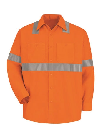 Red Kap - Long-Sleeve Hi-Visibility Work Shirt Class 2 Level 2. SS14O2