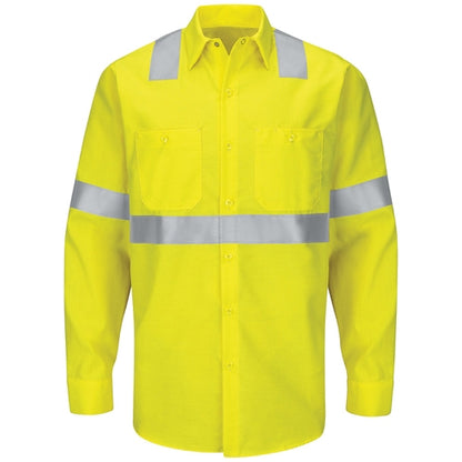 Red Kap - Long-Sleeve Hi-Visibility Ripstop Work Shirt Class 2 Level 2. SY14HV
