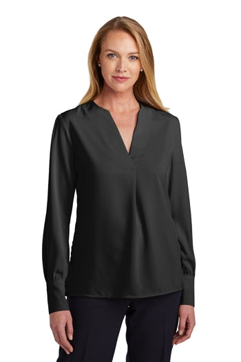 Brooks Brothers - Women’s Open-Neck Satin Blouse. BB18009