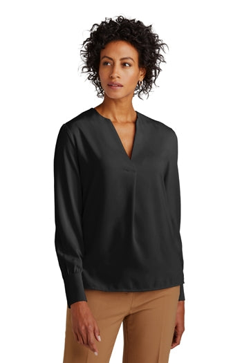 Brooks Brothers - Women’s Open-Neck Satin Blouse. BB18009