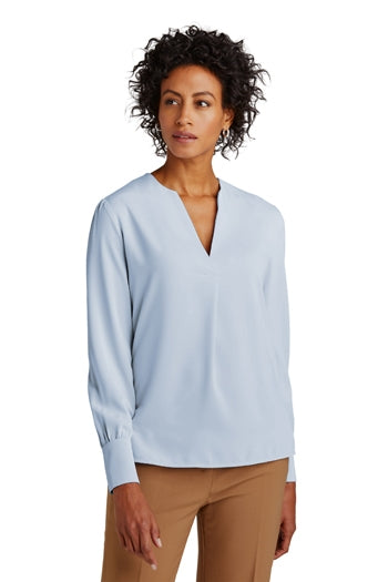 Brooks Brothers - Women’s Open-Neck Satin Blouse. BB18009