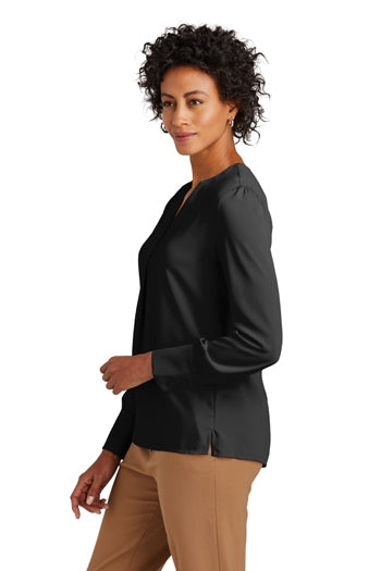 Brooks Brothers - Women’s Open-Neck Satin Blouse. BB18009