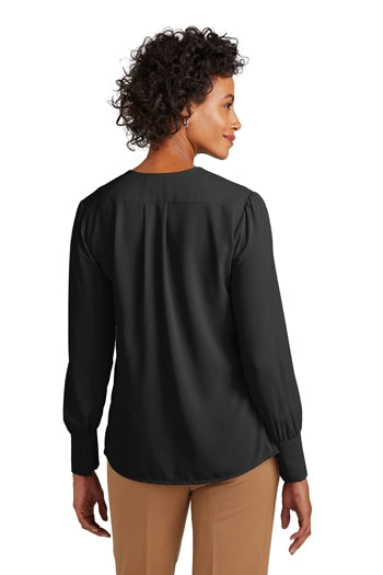 Brooks Brothers - Women’s Open-Neck Satin Blouse. BB18009