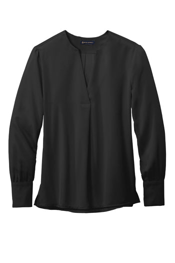 Brooks Brothers - Women’s Open-Neck Satin Blouse. BB18009
