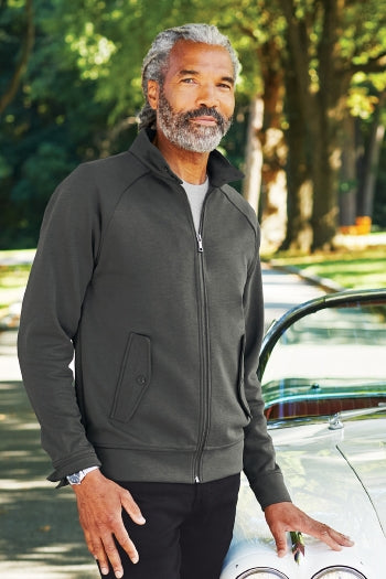 A shot of a man wearing Brooks Brothers Double-Knit Full-Zip.