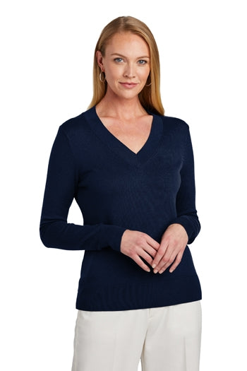 Brooks Brothers® - Women’s Cotton Stretch V-Neck Sweater. BB18401