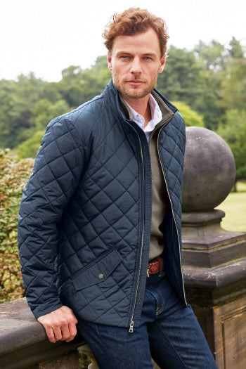 A shot of a man wearing Brooks Brothers Quilted Jacket.
