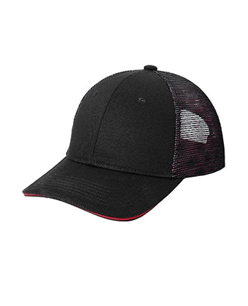 Port Authority® Double Mesh Snapback Sandwich Bill Cap. C818
