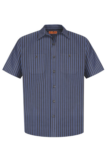 Red Kap - Short Sleeve Striped Industrial Work Shirt. CS20