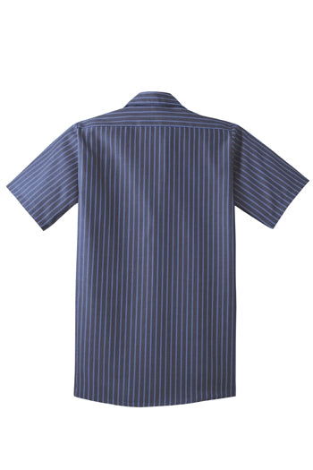 Red Kap - Short Sleeve Striped Industrial Work Shirt. CS20