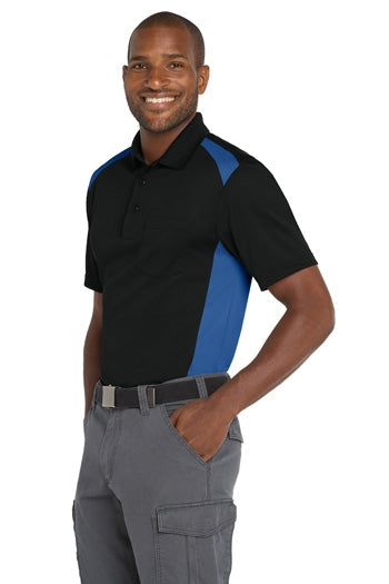 CornerStone® - Select Snag-Proof Two Way Colorblock Pocket Polo. CS416