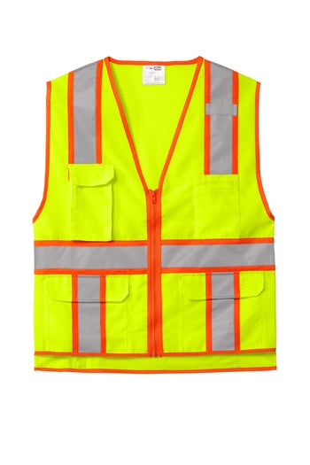 CornerStone - ANSI 107 Class 2 Surveyor Zippered Two-Tone Vest. CSV105