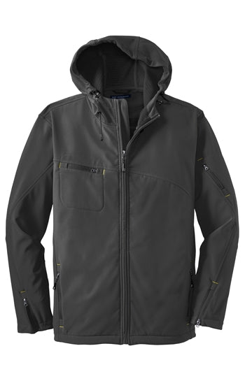Port Authority - Textured Hooded Soft Shell Jacket. J706