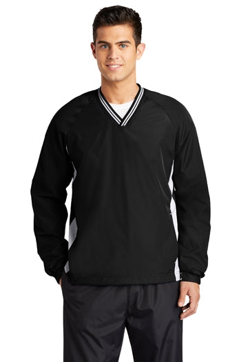 Sport-Tek - Tipped V-Neck Raglan Wind Shirt. JST62