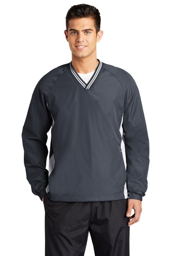 Sport-Tek - Tipped V-Neck Raglan Wind Shirt. JST62