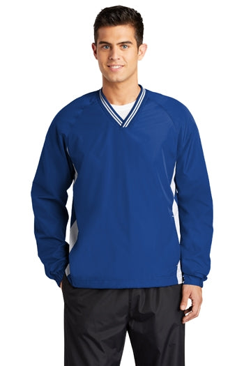 Sport-Tek - Tipped V-Neck Raglan Wind Shirt. JST62