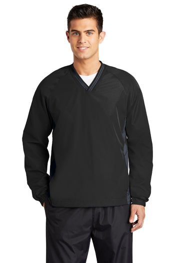 Sport-Tek - Tipped V-Neck Raglan Wind Shirt. JST62