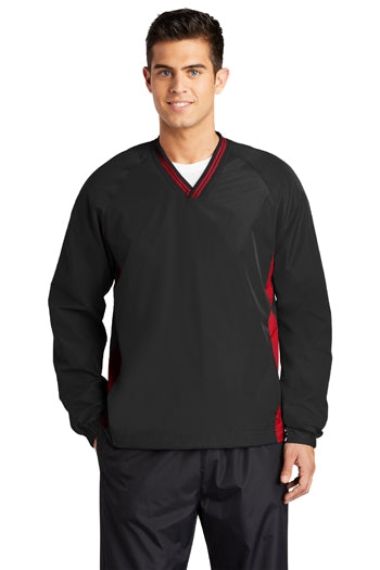 Sport-Tek - Tipped V-Neck Raglan Wind Shirt. JST62