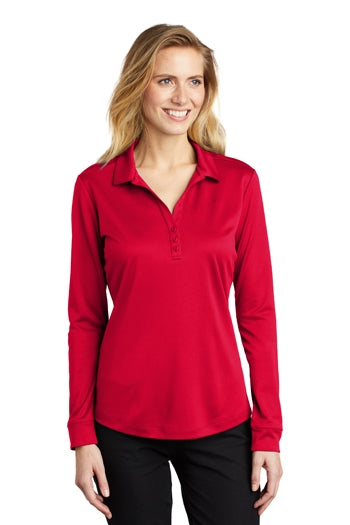 Port Authority - Ladies Silk Touch™ Performance Long Sleeve Polo. L540LS