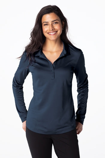 Port Authority - Ladies Silk Touch™ Performance Long Sleeve Polo. L540LS