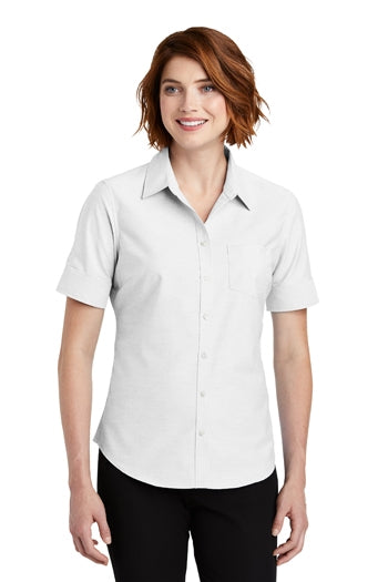 Port Authority - Ladies Short Sleeve SuperPro™ Oxford Shirt. L659