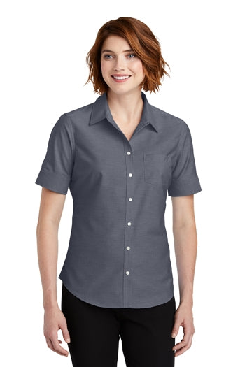 Port Authority - Ladies Short Sleeve SuperPro™ Oxford Shirt. L659